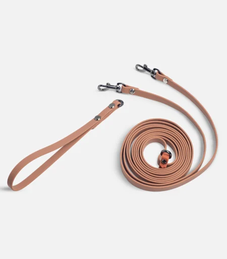 ПВХ повідець перестібка "Hands free" 3-в-1 brown