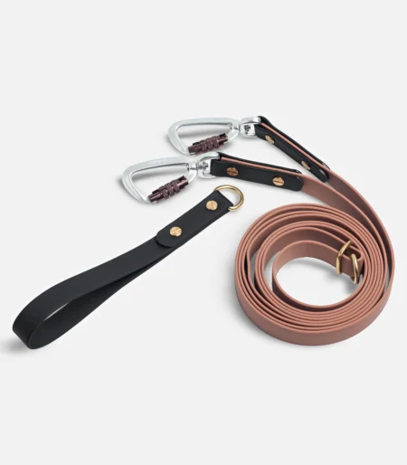 ПВХ повідець перестібка "Hands free" 3-в-1 brown